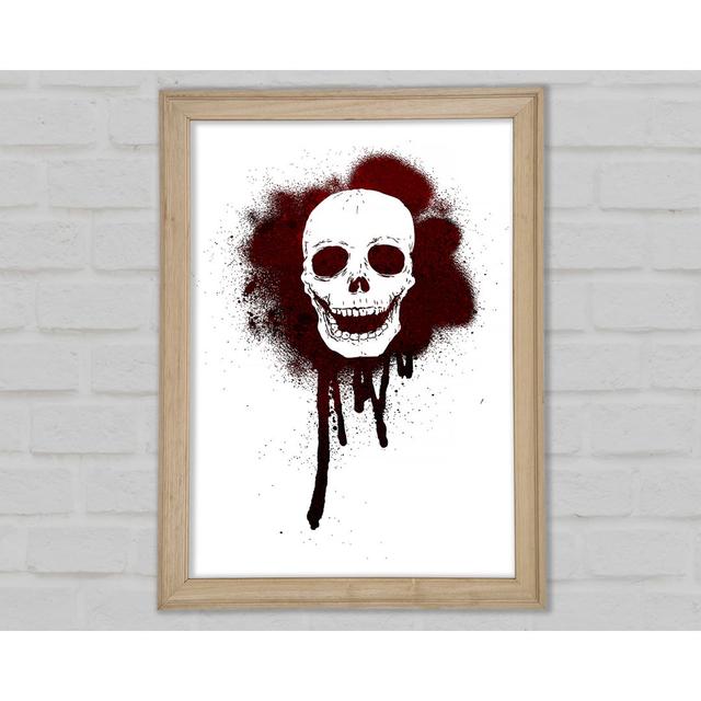 Spray Paint Skull Framed Print Ebern Designs Size: 21" H x 29.7" W on Productcaster.