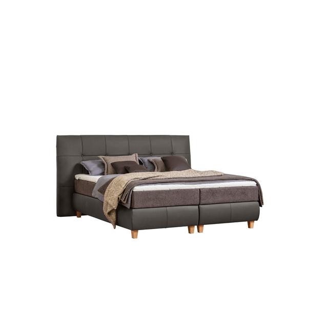 Boxspringbett Loana mit Topper ADA Trendline Farbe: Grau/Braun/Blau, Härtegrad der Matratze: H2: ca. 60 bis 80 kg / H3: ab 80 kg, Größe: 160 x 200 cm on Productcaster.