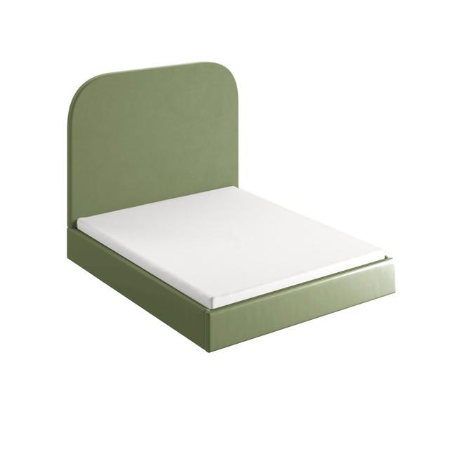 Plum Upholstered Storage Bed Happy Barok Upholstery: Lime, Size: 120 x 200 cm on Productcaster.