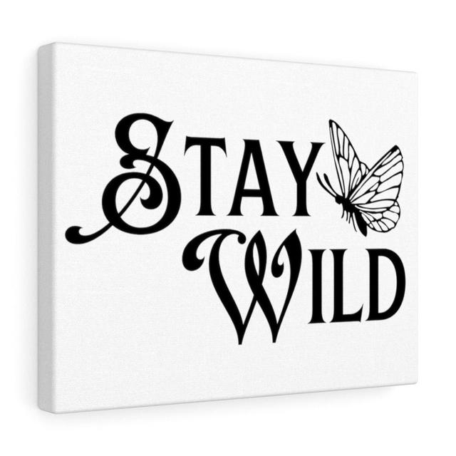 Stay Wild - Wrapped Canvas Typography Blue Elephant on Productcaster.