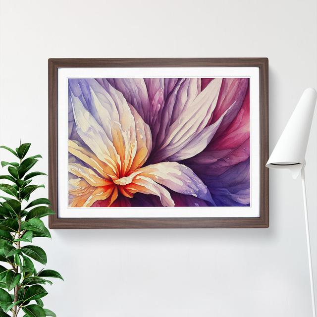 XH1022-8711X Supreme Watercolour Flowers Abstract - Single Picture Frame Print Marlow Home Co. Frame Colour: Walnut, Size: 25cm H x 34cm W x 2cm D on Productcaster.