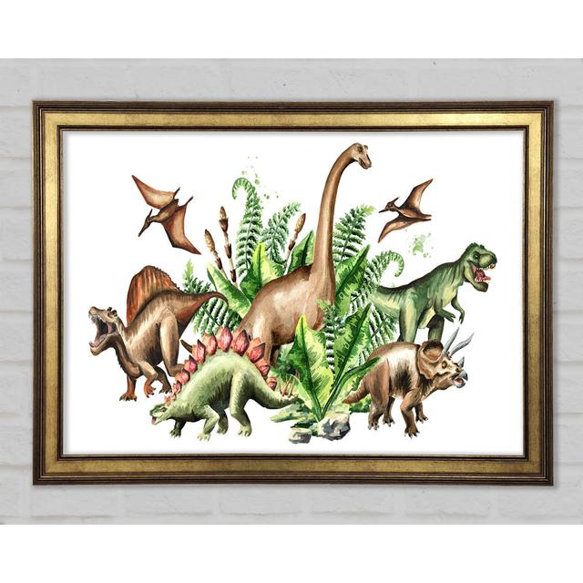 Dinosaur Crew - Single Picture Frame Art Prints Happy Larry Size: 59.1cm H x 84.1cm W x 1.5cm D on Productcaster.