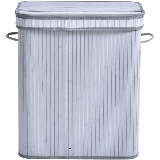 Bamboo Laundry Bin Rebrilliant Colour: Grey, Size: 63 H cm x 52 W cm x 32 D cm on Productcaster.