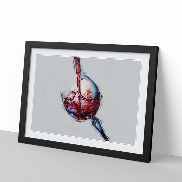 Tilted Wine Glass in Abstract - Picture Frame Graphic Art Print East Urban Home Frame Option: Black, Size: 50cm H x 76cm W x 2cm D on Productcaster.