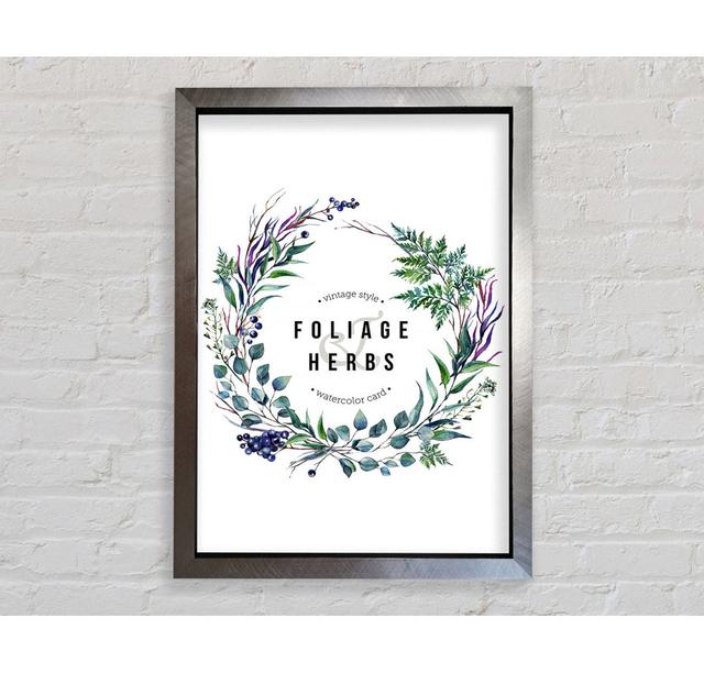 Herbs Framed Print - Picture Frame Graphic Art on Canvas Ophelia & Co. Size: 118.9cm H x 84.1cm W x 3.4cm D, Format: Black Framed Paper on Productcaster.