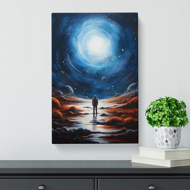 Galaxy Hard Edge Painting - Wrapped Canvas Print Marlow Home Co. Size: 76cm H x 50cm W x 3cm D on Productcaster.