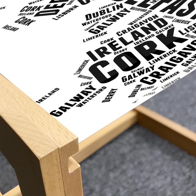 Ireland Map Coffee Table, Modern Calligraphic Monochrome Design Of Map Shape With City Names, Acrylic Glass Center Table With Wooden Frame For Offices on Productcaster.