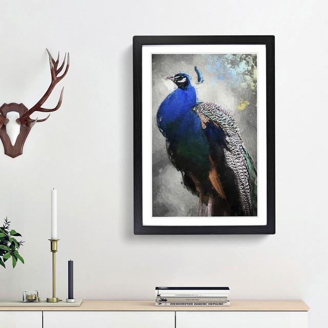 Gorgeous Peacock Bird - Picture Frame Painting Print East Urban Home Frame Option: Black Framed, Size: 48cm H x 36cm W x 2cm D on Productcaster.