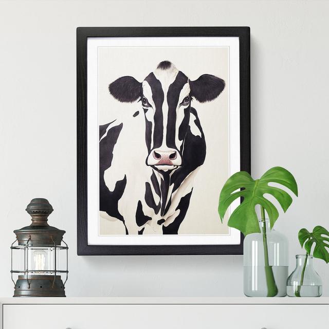 FRM-V0523-2491X The Face Of A Cow - Print Brambly Cottage Frame Option: Black, Size: 64cm H x 46cm W x 2cm D on Productcaster.