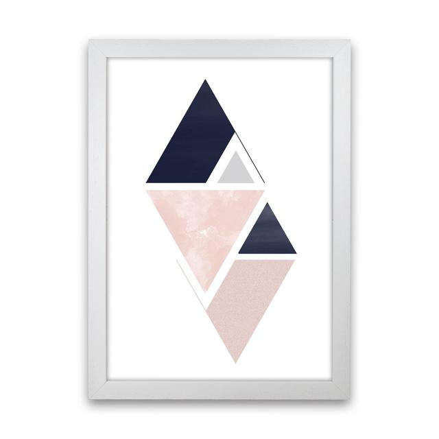 Navy and Marble Pink 3 by Pixy Paper - Graphic Art Corrigan Studio Format: White Framed, Size: 84cm H x 59.4cm W x 3cm D on Productcaster.