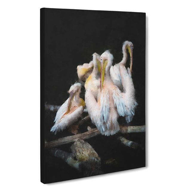 Pelicans - Wrapped Canvas Graphic Art East Urban Home Size: 60cm H x 40cm W x 3cm D on Productcaster.