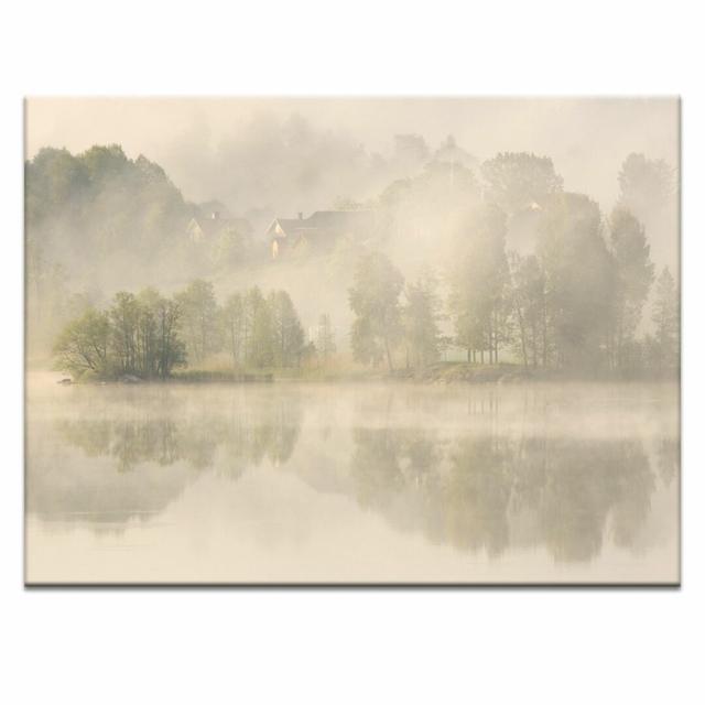 'Early Morning' Art Print on Canvas East Urban Home Size: 41cm H x 51cm W, Format: Wrapped Canvas on Productcaster.