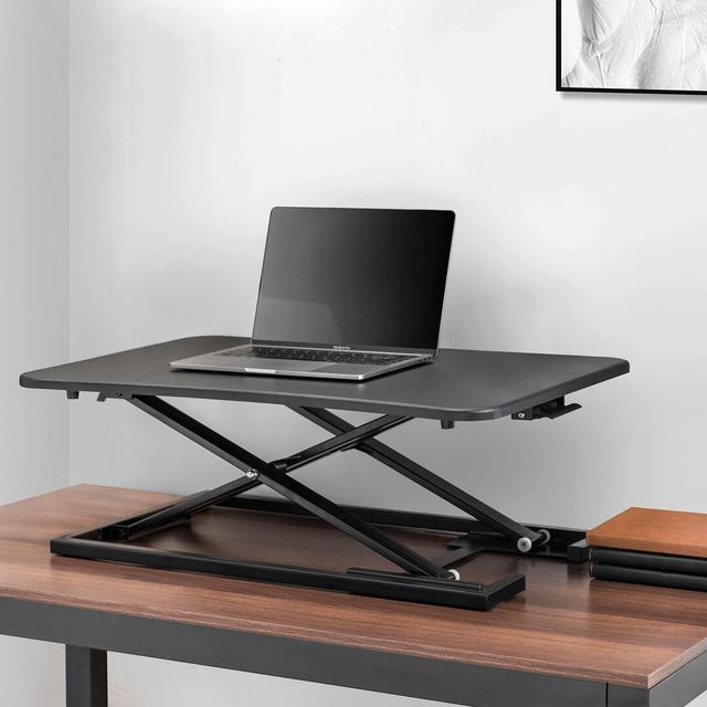 Adjustable Metal Base Standing Desk Converter Blue Elephant on Productcaster.