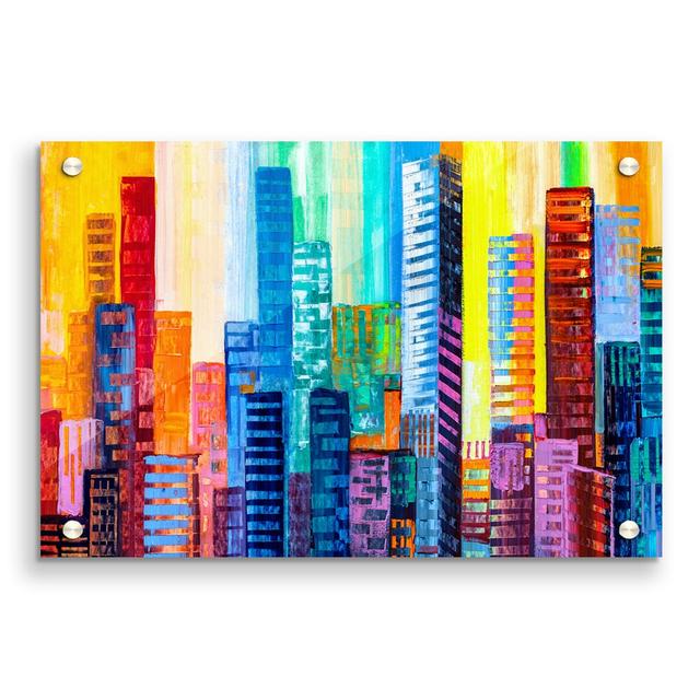 City Blocks of Colour Architecture - Unframed Graphic Art Print on Acrylic East Urban Home Size: 59.4cm H x 84.1cm W on Productcaster.