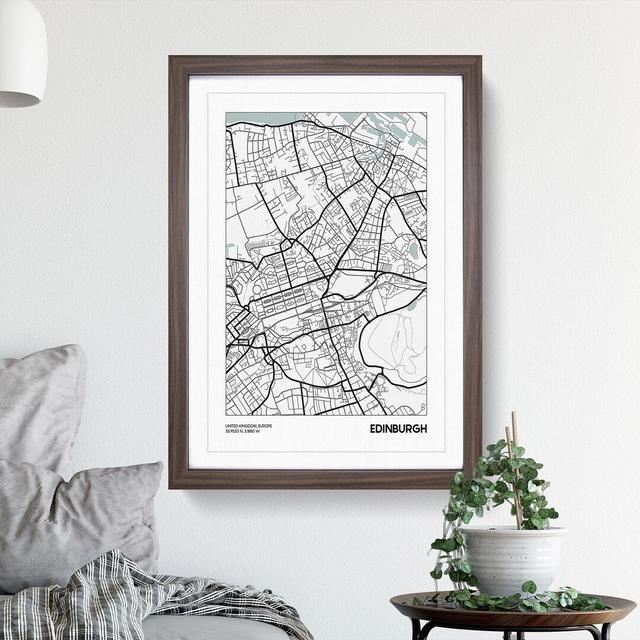 Map Edinburgh UK - Picture Frame Graphic Art East Urban Home Frame Option: Walnut Framed, Size: 48cm H x 36cm W x 2cm D on Productcaster.