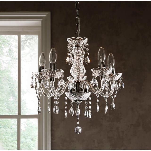 Icarus 5-Light Candle Style Chandelier Rosdorf Park Finish: Clear on Productcaster.