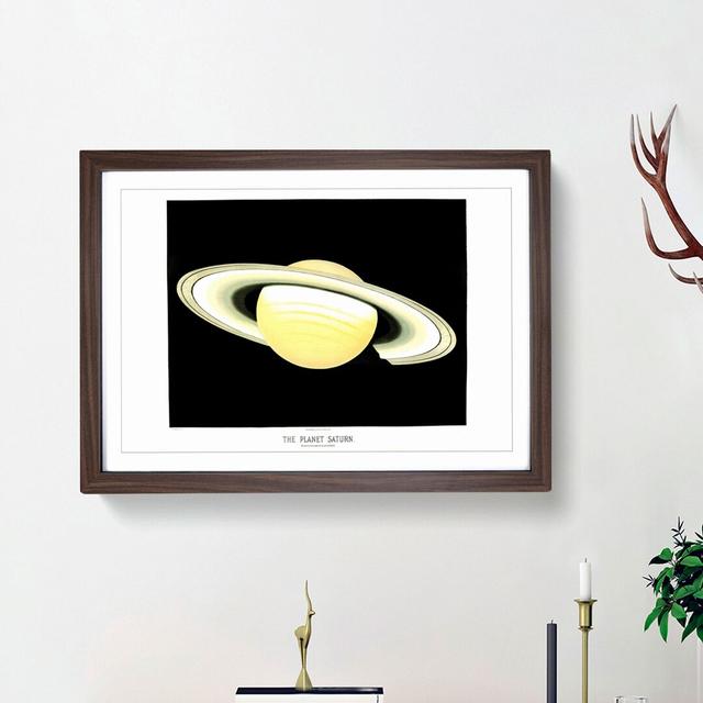 Planet Saturn by E. L. Trouvelot - Picture Frame Painting Print on MDF East Urban Home Frame Option: Walnut Framed, Size: 27cm H x 36cm W x 2cm D on Productcaster.