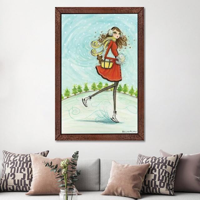 Skate Away by Bella Pilar - Floater Frame Painting on Canvas Ebern Designs Frame Option: Brown, Size: 152.4cm H x 101.6cm W x 3.81cm D on Productcaster.