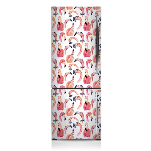 Crazy Flamingos Fridge Magnetic Door Sticker East Urban Home on Productcaster.