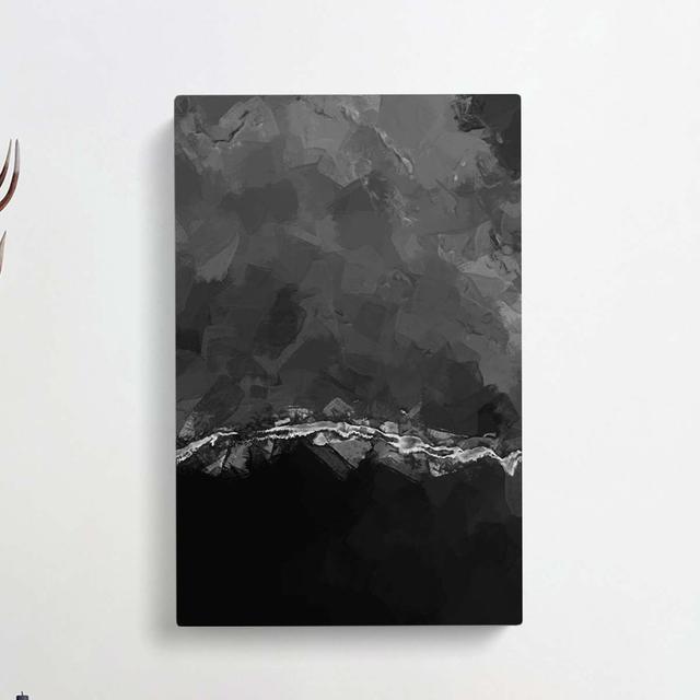 The Black Sand Beach In Iceland Abstract Art - Wrapped Canvas Print East Urban Home Size: 50cm H x 35cm W x 3cm D on Productcaster.