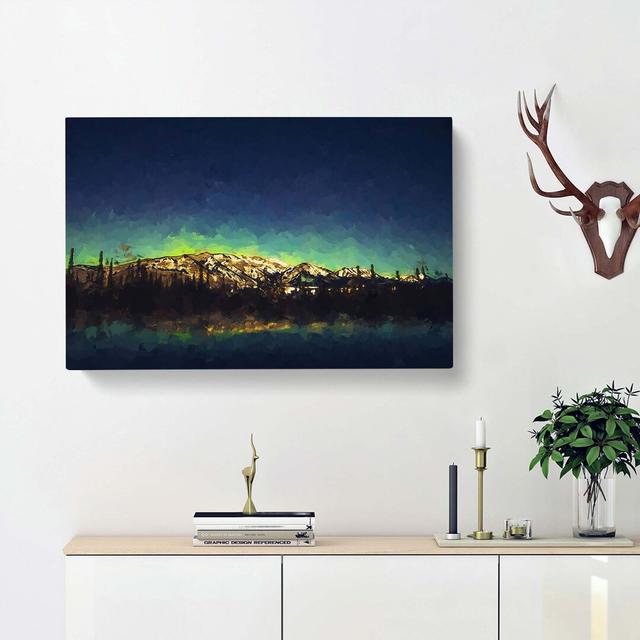 Northern Lights over in Canada in Abstract - Wrapped Canvas Painting Print East Urban Home Size: 60cm H x 91cm W x 3cm D on Productcaster.