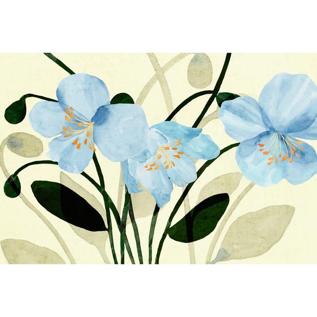 Blue Poppies II by Annie Warren - Wrapped Canvas Painting Rosalind Wheeler Size: 61cm H x 91cm W x 3.8cm D on Productcaster.