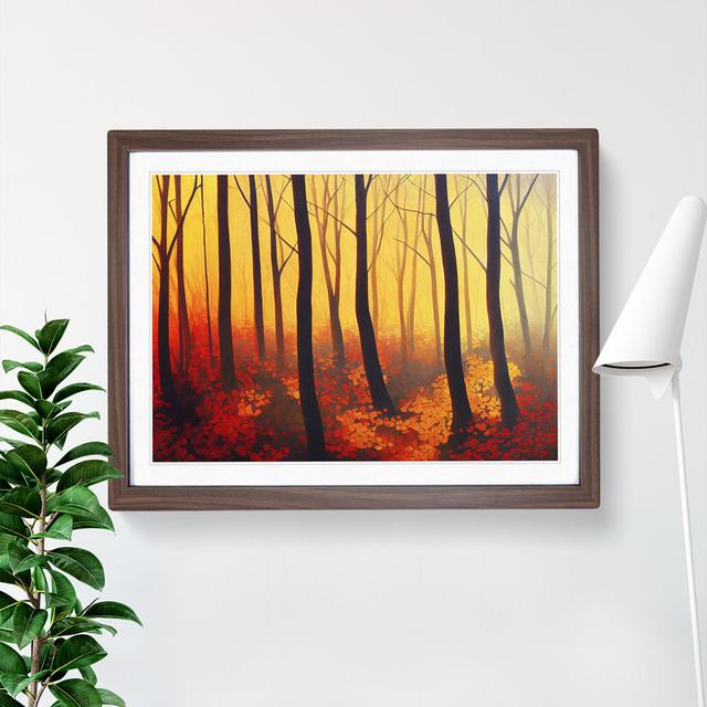 An Autumn Forest Sunrise Vol.1 - Picture Frame Graphic Art Alpen Home Frame Option: Walnut, Size: 34cm H x 46cm W x 2cm D on Productcaster.