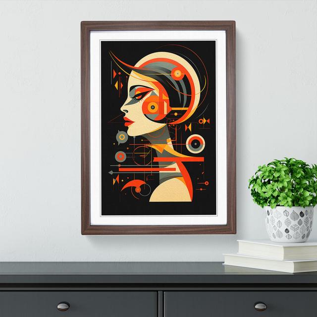 Pisces Zodiac Constructivism - Single Picture Frame Print on Wood Metro Lane Size: 46cm H x 34cm W x 2cm D, Frame Colour: Walnut on Productcaster.