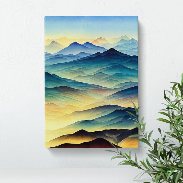 Mountain Landscape Watercolour No.6 - Wrapped Canvas Graphic Art Alpen Home Size: 76cm H x 50cm W x 3cm D on Productcaster.