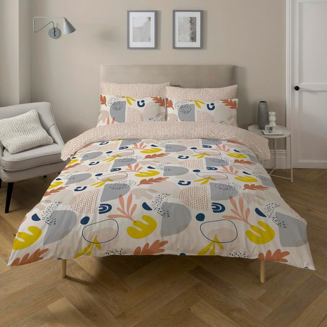 Darrington Polyester No Pattern Duvet Cover Set with Pillowcases Marlow Home Co. Size: Single, Colour: Yellow/Grey/Brown on Productcaster.