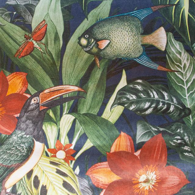 Matamoros Palau Floral Fish And Bird Inspired 8.5 m x 70cm Wallpaper Roll Bay Isle Home Colour: Blueberry on Productcaster.