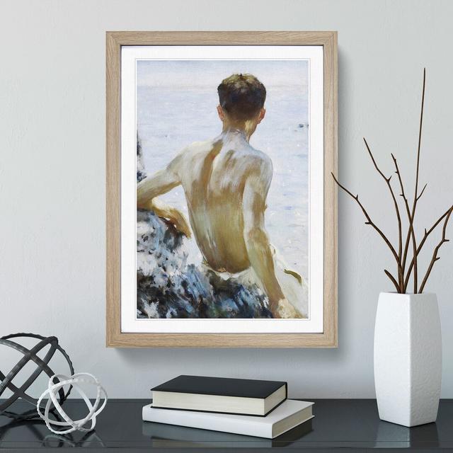 Beach Study by Henry Scott Tuke - Picture Frame Painting East Urban Home Size: 36cm H x 27cm W x 2cm D, Frame Option: Oak Framed on Productcaster.