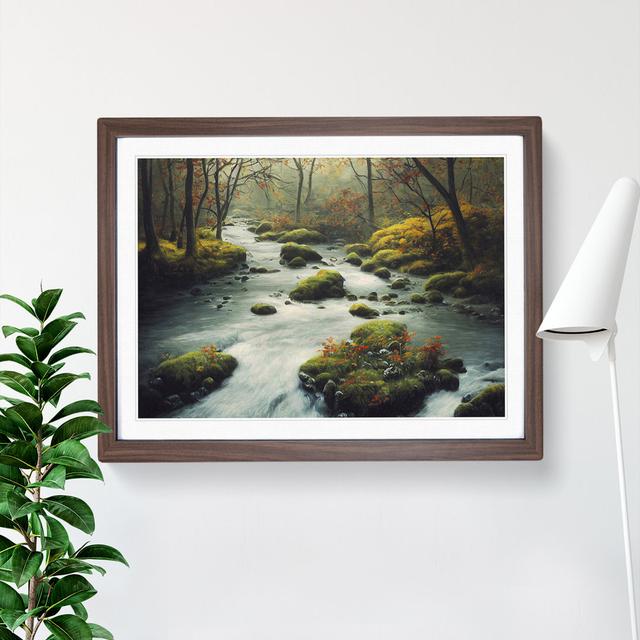 Forest Stream View Vol.3 - Picture Frame Painting Alpen Home Size: 25cm H x 34cm W x 2cm D, Frame Colour: Walnut on Productcaster.