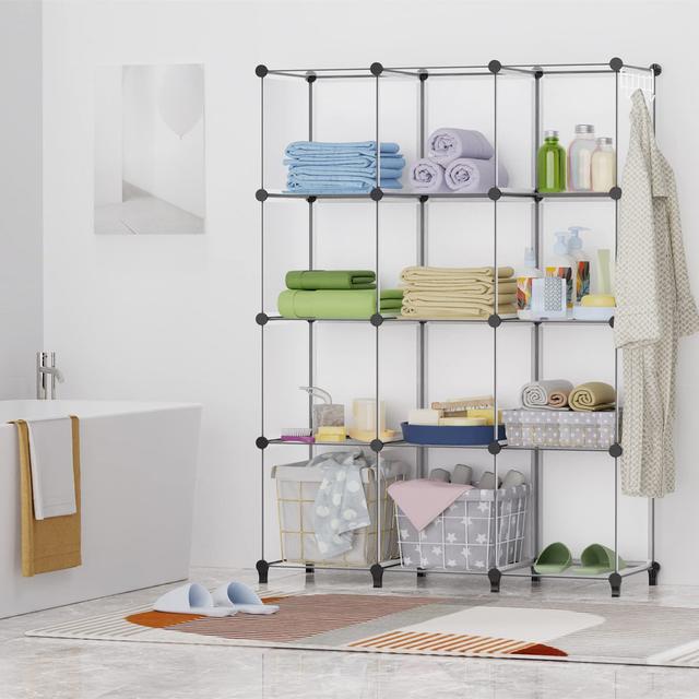 Alvi 120cm H Plastic Cube Bookcase Latitude Run Colour: White, Size: (12 Shelves) 120cm H x 95.5cm W x 30cm D on Productcaster.