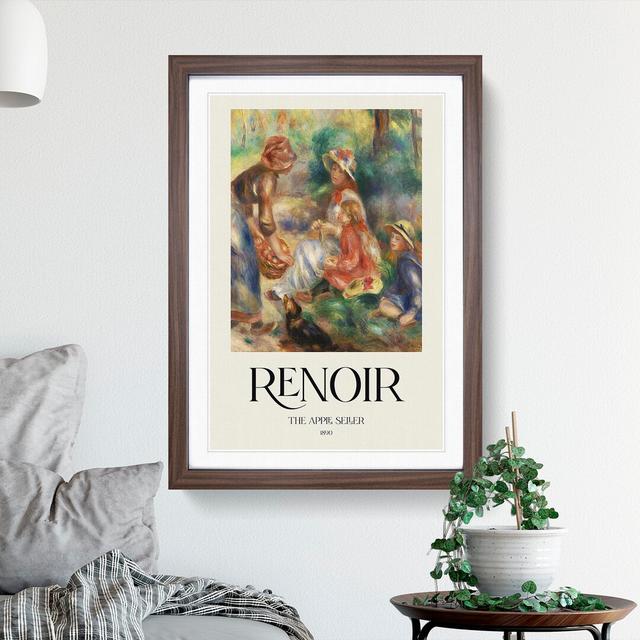 Apple Vendor by Pierre-Auguste Renoir - Picture Frame Painting East Urban Home Size: 65cm H x 48cm W x 2cm D, Frame Option: Walnut Framed on Productcaster.