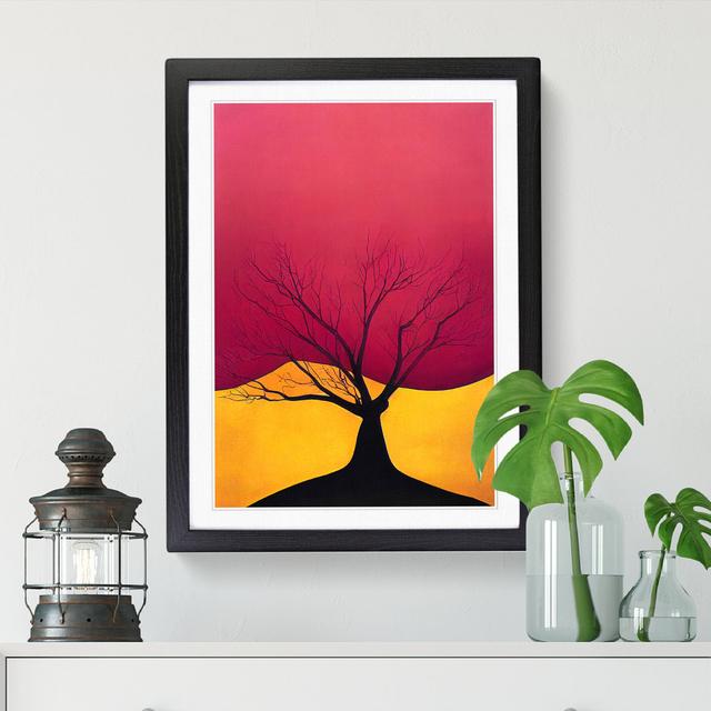 FRM-V0523-1870X Plum Tree Contemporary - Picture Frame Graphic Art Marlow Home Co. Size: 46cm H x 34cm W x 2cm D, Frame Option: Black on Productcaster.