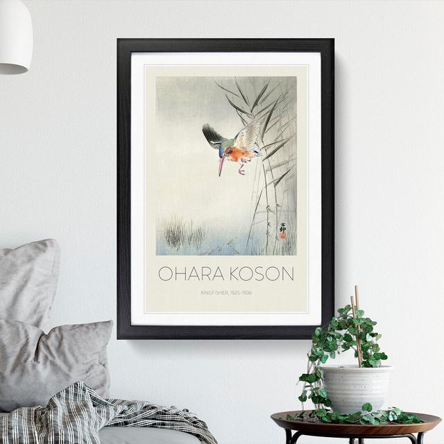 Hunting Kingfisher by Ohara Koson - Picture Frame Art Prints East Urban Home Frame Option: Black Framed, Size: 36cm H x 27cm W x 2cm D on Productcaster.