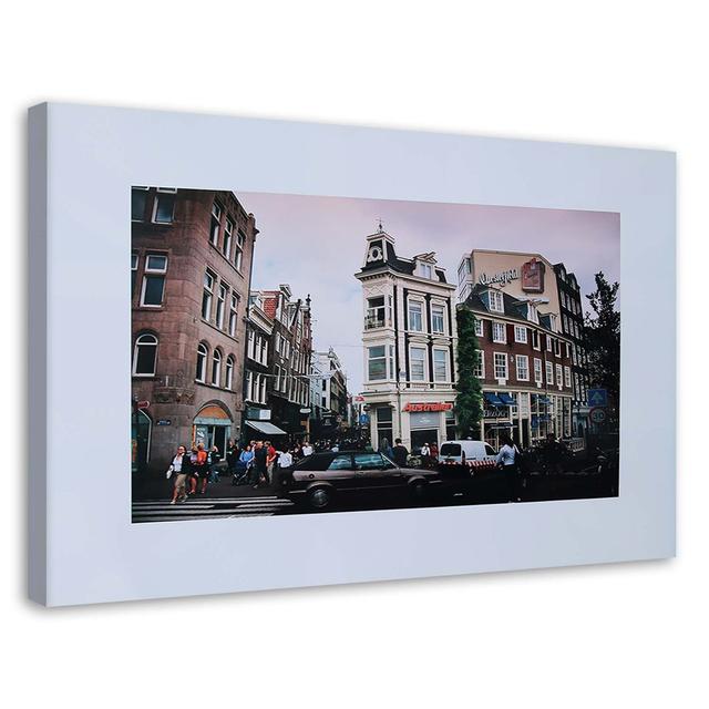 Canvas Print, Old Tenement Houses And City Bustle 15996 Ebern Designs Size: 70cm H x 100cm W on Productcaster.