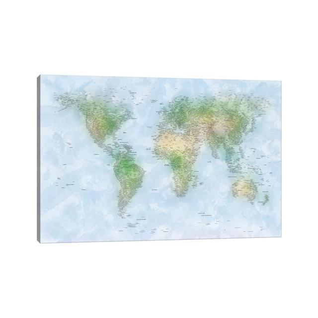 World Map VI by Michael Tompsett - Wrapped Canvas Print Breakwater Bay Size: 20.32cm H x 30.48cm W x 1.905cm D on Productcaster.