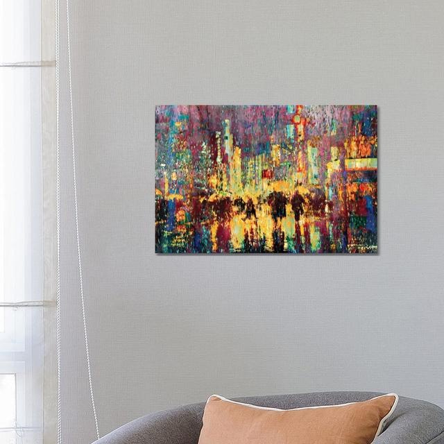 City Rain - Wrapped Canvas Painting Metro Lane Size: 45.72cm H x 66.04cm W x 3.81cm D on Productcaster.