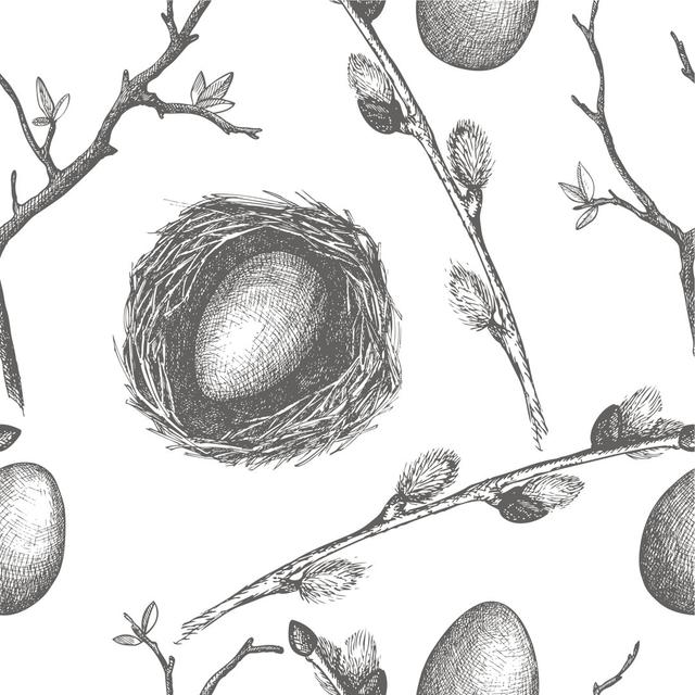 Vintage Easter Pattern by Geraria - Wrapped Canvas Drawing Print The Seasonal Aisle Size: 91cm H x 91cm W on Productcaster.