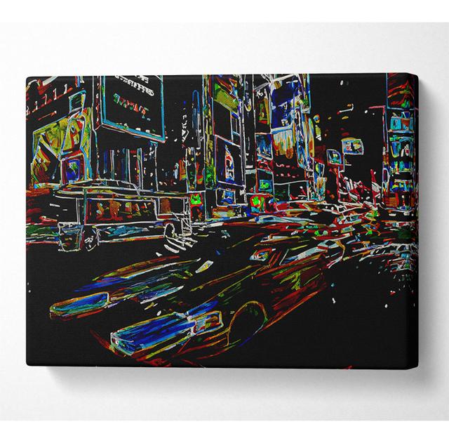 NYC Taxi Psychedelic - Kunstdrucke auf Leinwand ModernMoments Größe: 81 cm H x 121,9 cm B x 10 cm T on Productcaster.