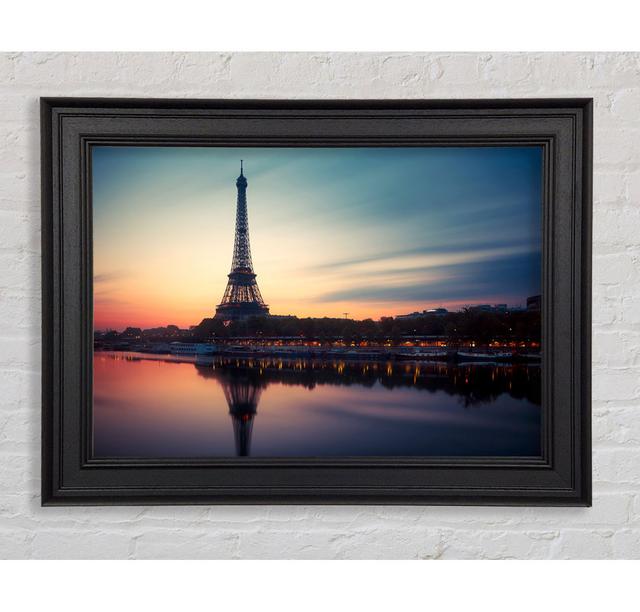 Eiffel Tower over the River Seine 4 Brayden Studio Size: 42cm H x 59.7cm W x 8cm D, Format: Black Framed Paper on Productcaster.