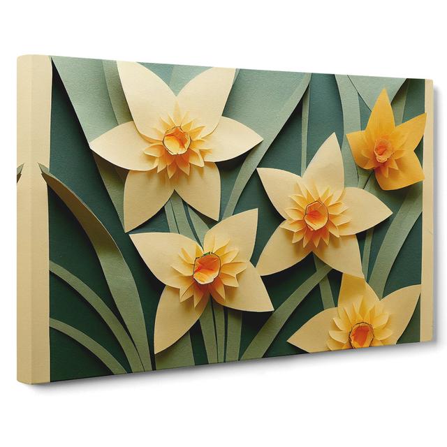 Pleasing Daffodil Flowers - Wrapped Canvas Art Prints Latitude Run Size: 40cm H x 60cm W x 3cm D on Productcaster.