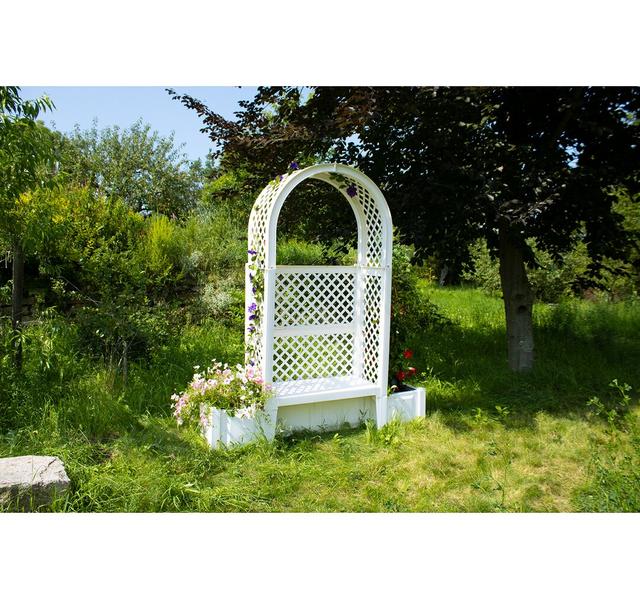 Arnis Plastic Planter Bench Dakota Fields Colour: White on Productcaster.