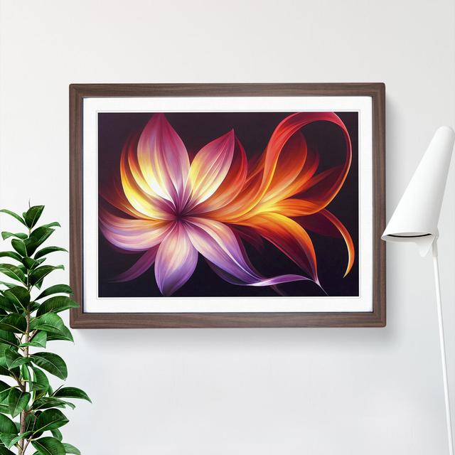 Incredible Modern Flower Abstract - Picture Frame Graphic Art ClassicLiving Size: 34cm H x 46cm W x 2cm D, Frame Colour: Walnut on Productcaster.