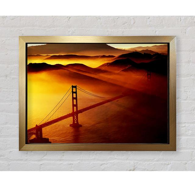 Goldon Gate Bridge Sunshine Mist Morning - Picture Frame Art Prints Bright Star Size: 42cm H x 59.7cm W x 3.4cm D on Productcaster.