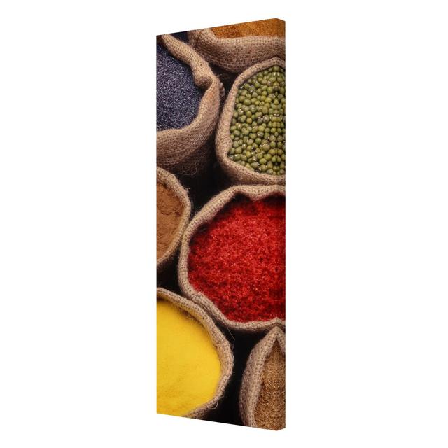 Colourful Spices - Wrapped Canvas Graphic Art Print East Urban Home Size: 180cm L x 60cm W on Productcaster.