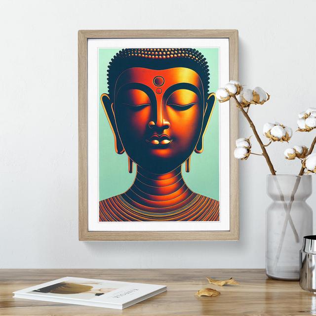 Enigmatic Buddha - Picture Frame Graphic Art World Menagerie Size: 46cm H x 34cm W, Format: Oak on Productcaster.