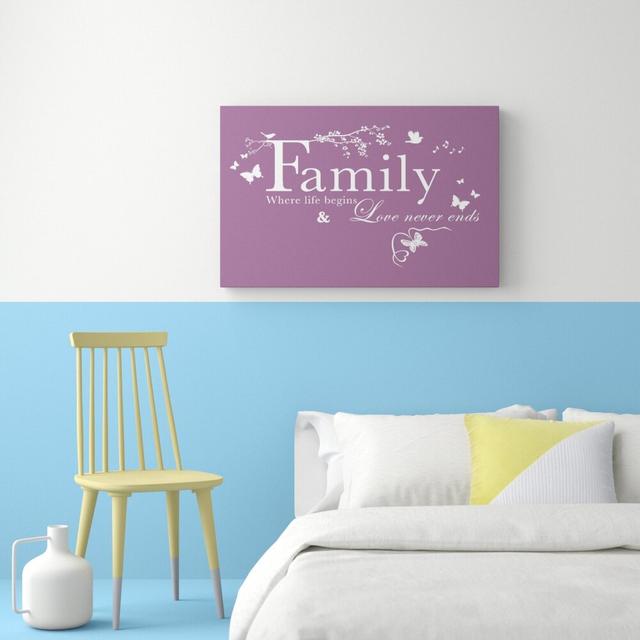 Family Where Life Begins - Wrapped Canvas Typography Textual Art Print East Urban Home Size: 66 cm H x 101.6 cm W on Productcaster.